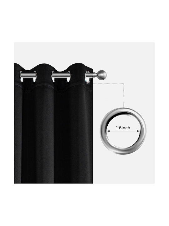 Joydeco Joydeco Verdunkelungsvorhänge Set mit Grommets Schwarz 140x240cm