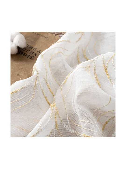 Miulee Σετ Κουρτίνες με Τρουκς White 140x225εκ.