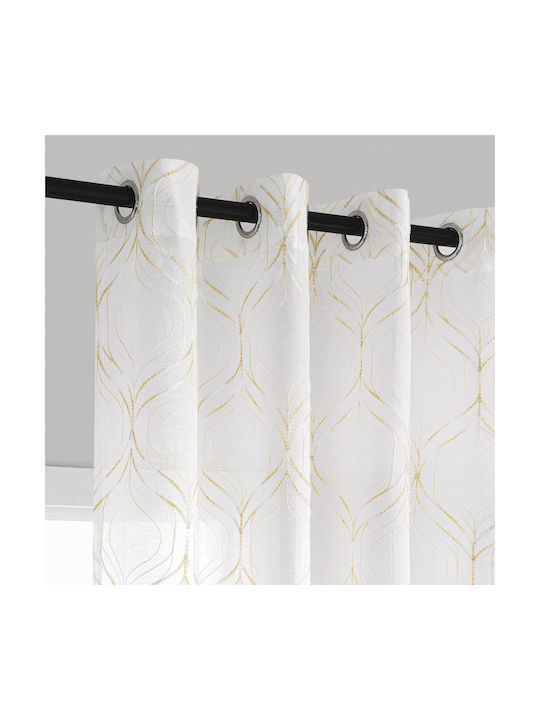 Miulee Σετ Κουρτίνες με Τρουκς White 140x225εκ.