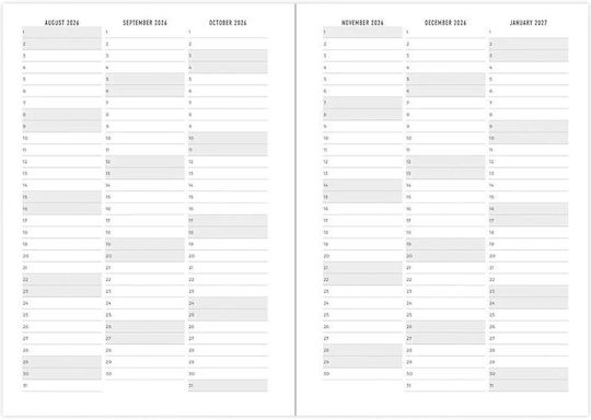 Academic Diary Spiral Letts Colour Block 2026-2027 Daily A6 Multilanguage Lime 27-031905