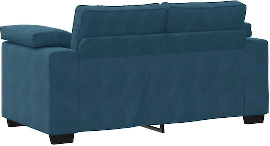 Zweisitzer Samt Sofa Blau 160x77x82cm