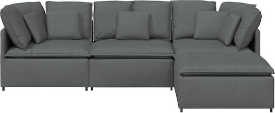 Corner Couch with Right Corner Dark Gray 300x200x64 cm