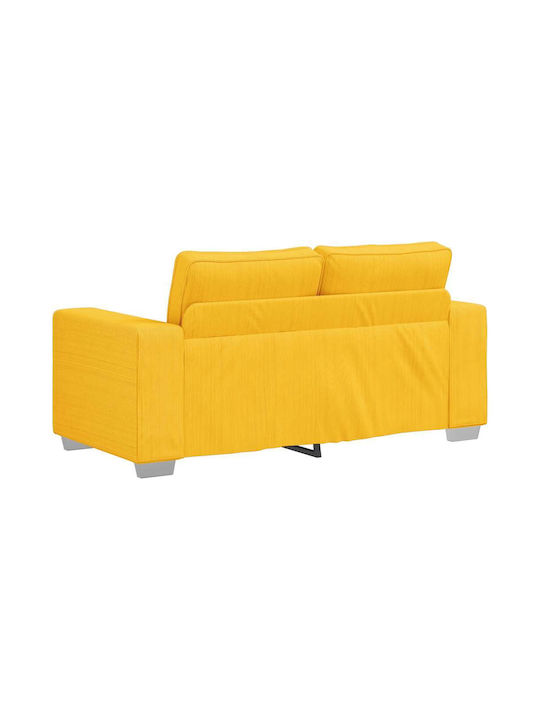 Two-Seater Couch Light Yellow 160x77x82 cm