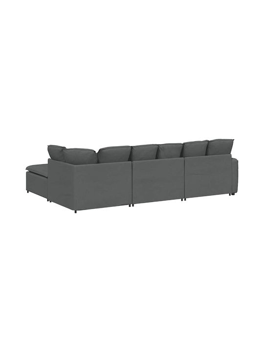 Corner Couch with Right Corner Dark Gray 312x205x64 cm