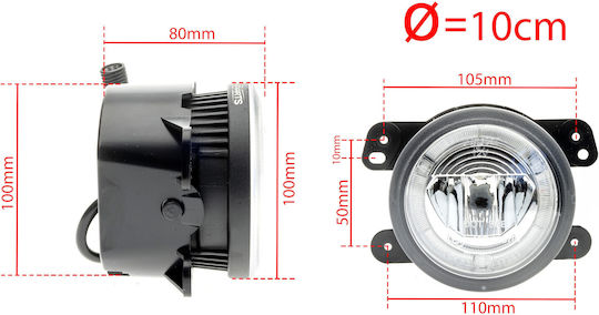 Einparts Drl Scheinwerfer Dodge Jeep Wrangler Cherokee 2in1 Nebelscheinwerfer