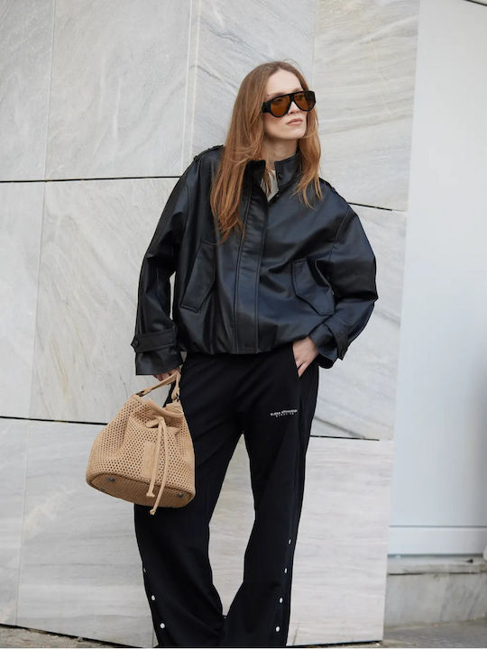 Net Planet Suede Δερμάτινο Γυναικείο Πουγκί Ώμου Μπεζ