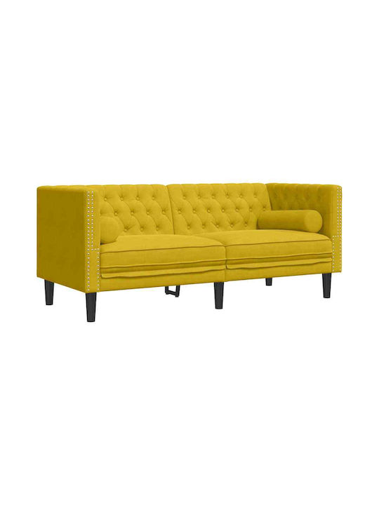 Canapea Cu Două Locuri Din Catifea Galbenă 174x74.5x70.5cm
