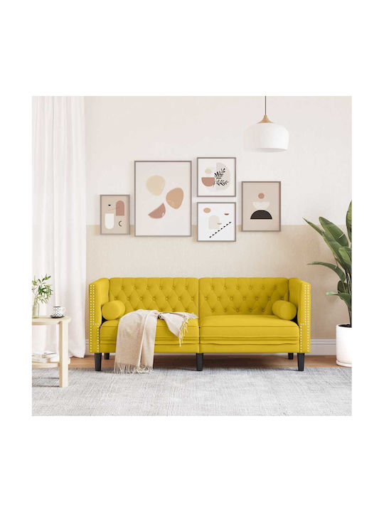 Canapea Cu Două Locuri Din Catifea Galbenă 174x74.5x70.5cm