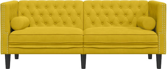 Διθέσιος Καναπές Βελούδινος Κίτρινο 174x74.5x70.5εκ.