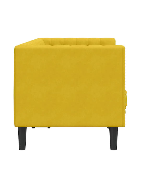Canapea Cu Două Locuri Din Catifea Galbenă 174x74.5x70.5cm