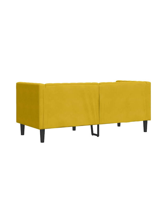 Canapea Cu Două Locuri Din Catifea Galbenă 174x74.5x70.5cm