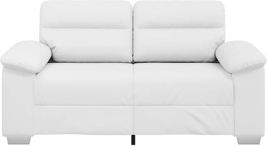 Canapea Cu Două Locuri Din Piele Ecologică Albă 160x81x84cm