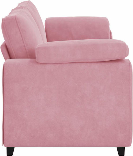 Three-Seater Velvet Pink Couch 220x77x82 cm