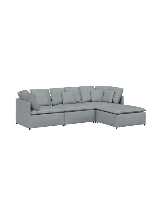 Ecksofa mit Rechte Ecke Offen Grau 300x200x64cm