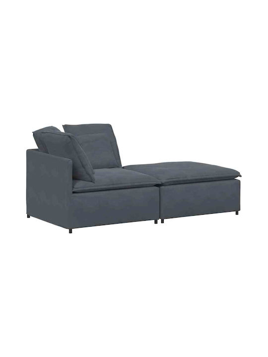 Canapea Cu Două Locuri Din Catifea Gri Închis 200x100x64cm