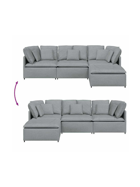 Ecksofa mit Rechte Ecke Offen Grau 300x200x64cm