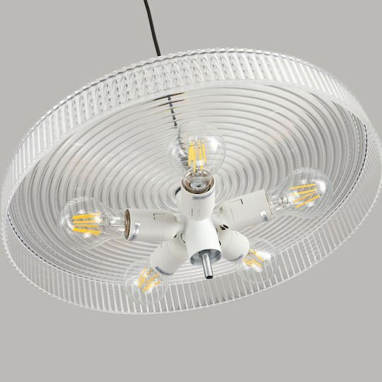 Agora Lighting Adjustable Black Pendant Ceiling Light with E27 Socket 45cm