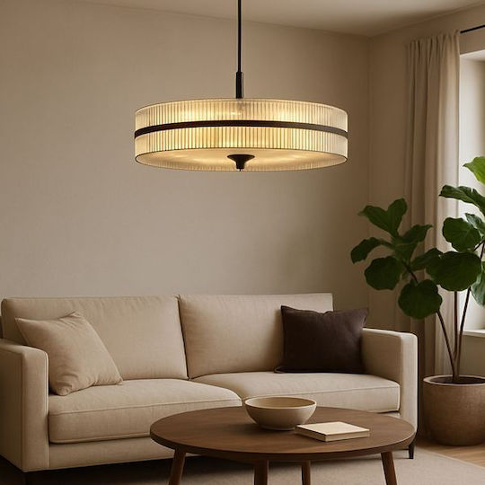 Agora Lighting Adjustable Black Pendant Ceiling Light with E27 Socket 45cm