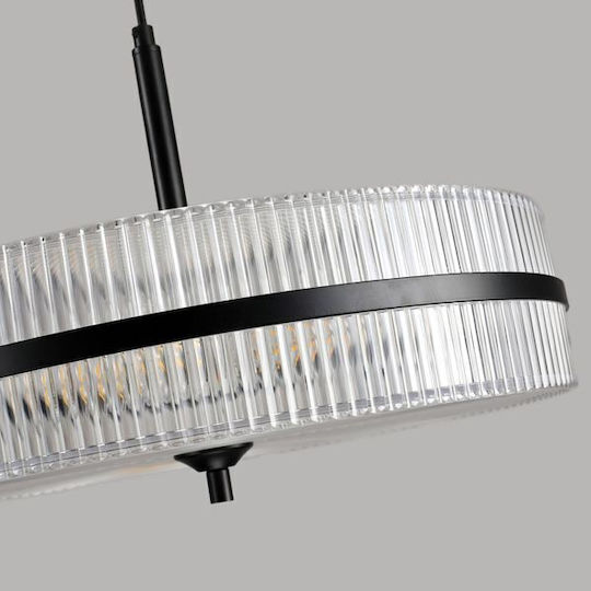 Agora Lighting Adjustable Black Pendant Ceiling Light with E27 Socket 45cm