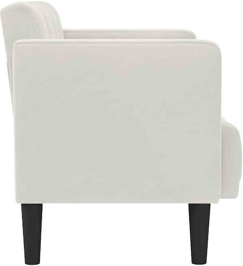 Two-Seater Velvet Couch Cream 124x67x74.5 cm