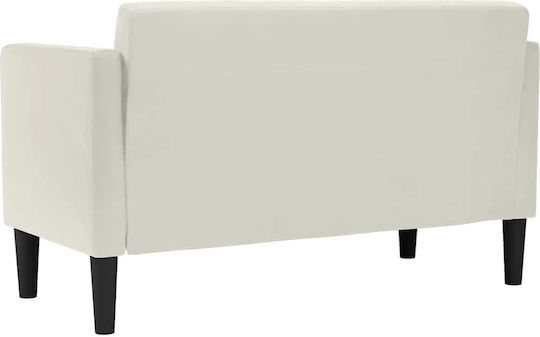 Two-Seater Velvet Couch Cream 124x67x74.5 cm