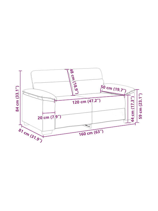 Doppelsitzer Sofa Rotes 160x81x84cm