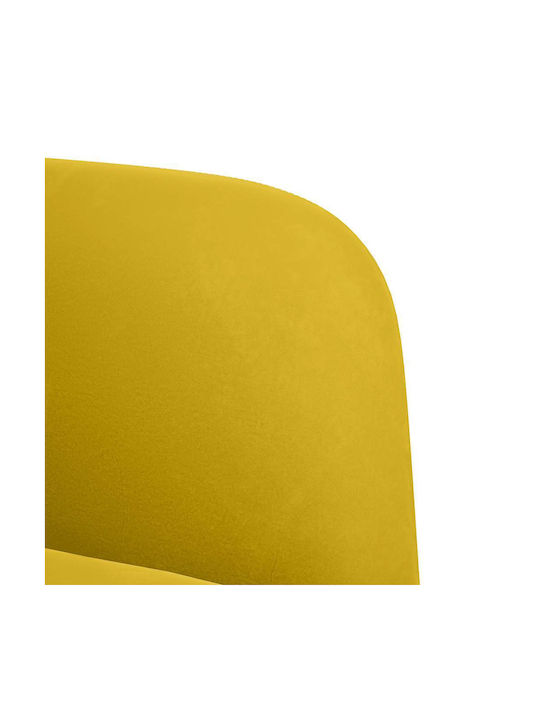 Two-Seater Velvet Yellow Couch 124x68x74 cm
