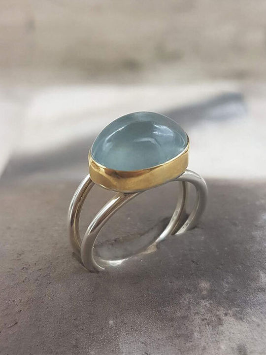 Ios Women's Ring with Stones from Gold Plated Silver