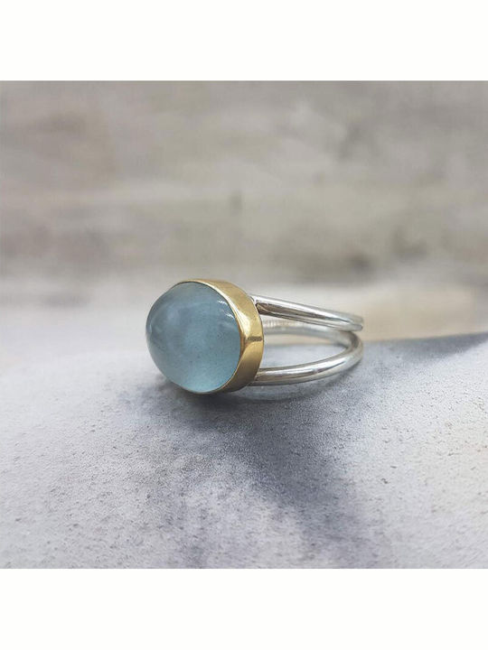 Ios Women's Ring with Stones from Gold Plated Silver