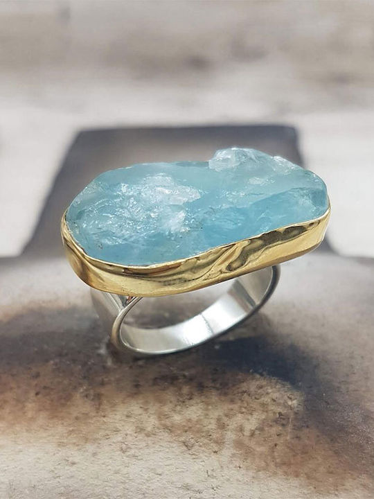 Ios Women's Ring with Stones from Gold Plated Silver