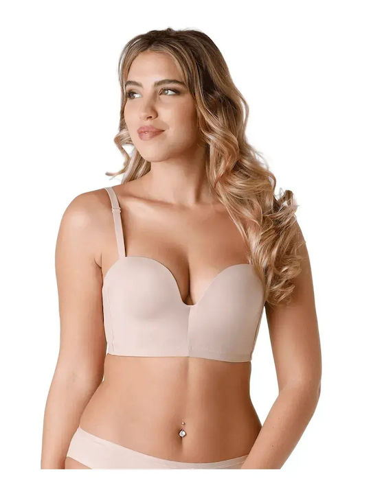Ultimate Backless Μπεζ Σουτιέν Push Up