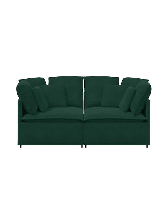 Dreisitzer Sofa Samt Dunkelgrün 200x100x64cm