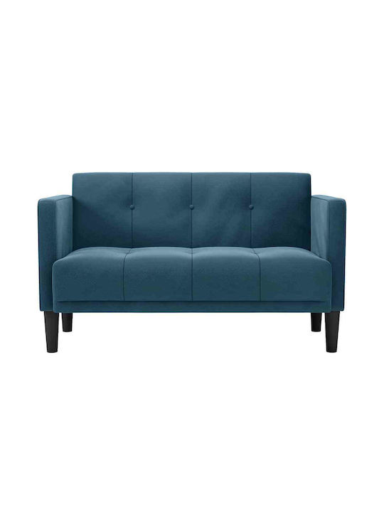 Two-Seater Velvet Blue Couch 124x67x74.5cm