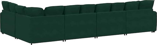 Ecksofa Samt Dunkelgrün 417x217x64cm