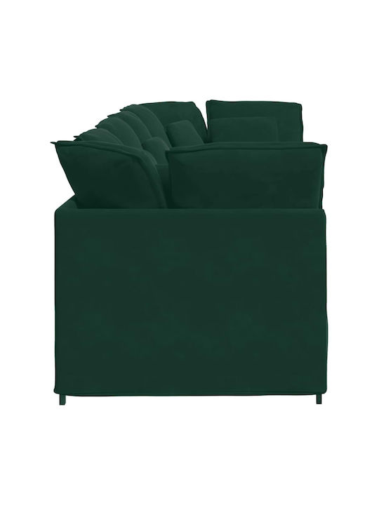 Vier Sitzer Samt Sofa Dunkelgrün 300x100x64cm