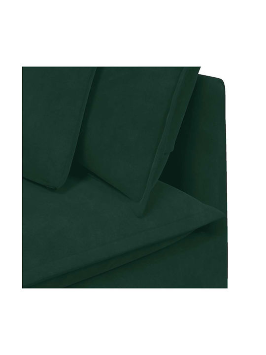 Dreisitzer Sofa Samt Dunkelgrün 200x100x64cm