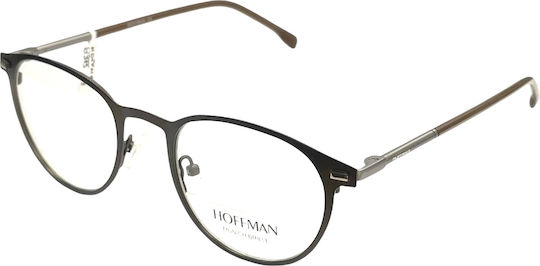 Hoffman 8375 C3 Men's Metal Prescription Eyeglass Frames Round Black