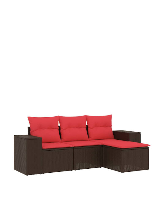 Παγκάκι Εξωτερικού Χώρου Rattan με Μαξιλάρια 55x62x69cm