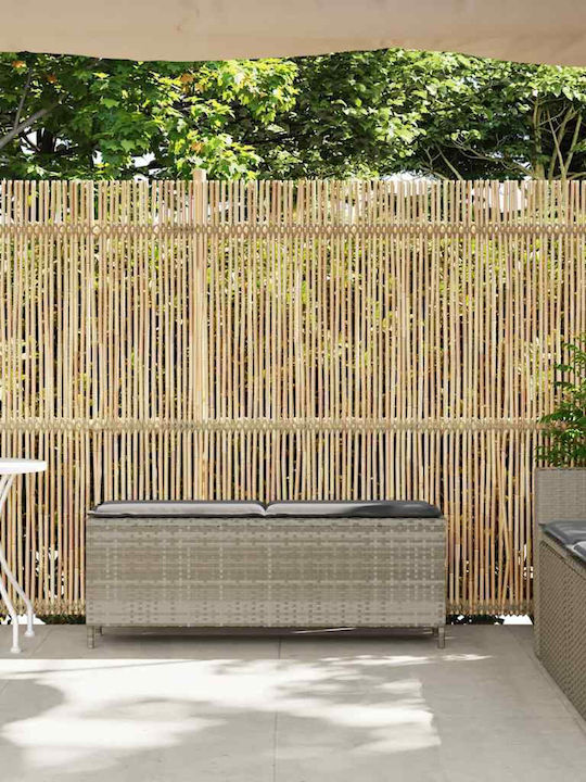 Outdoor Rattan Bench With Cushions 110x30x40.5cm