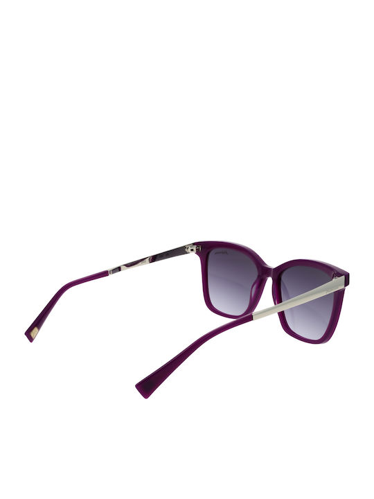 Ana Hickmann Women's Sunglasses with Purple Frame and Gray Gradient Lens HI9057 D02
