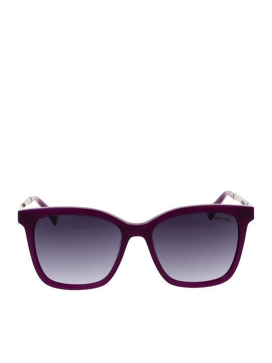 Ana Hickmann Women's Sunglasses with Purple Frame and Gray Gradient Lens HI9057 D02