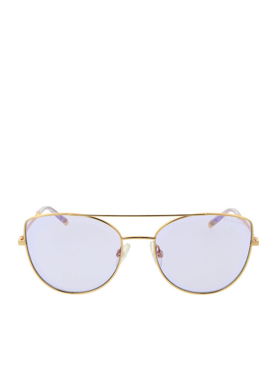 Ana Hickmann Women's Sunglasses with Silver Metal Frame and Purple Lens HI3054 04C