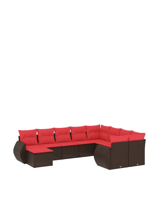 Canapea De Colț Pentru Exterior Din Rattan Cu Perne 62x62x69cm