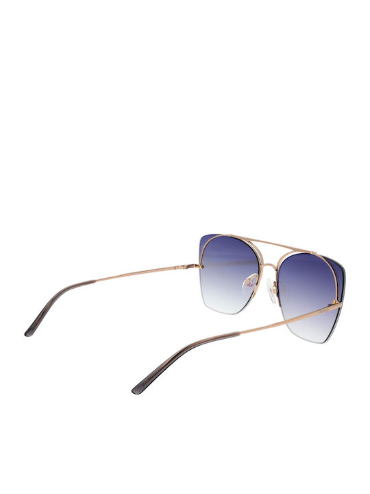 Ana Hickmann Women's Sunglasses with Gold Metallic Frame and Purple Gradient Lenses HI3075 05A