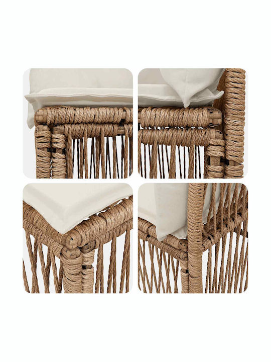 Γωνιακός Καναπές Εξωτερικού Χώρου Rattan με Μαξιλάρια 223x62x70cm