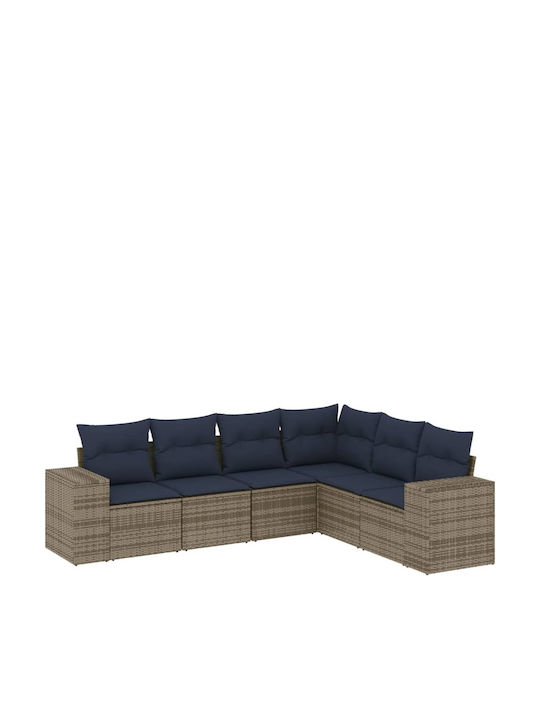 Ecksofa Outdoor Rattan mit Kissen 62x62x69cm