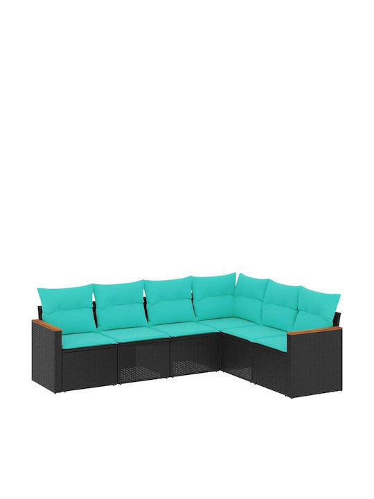Outdoor Corner Sofa Rattan with Cushions 62x62x69cm
