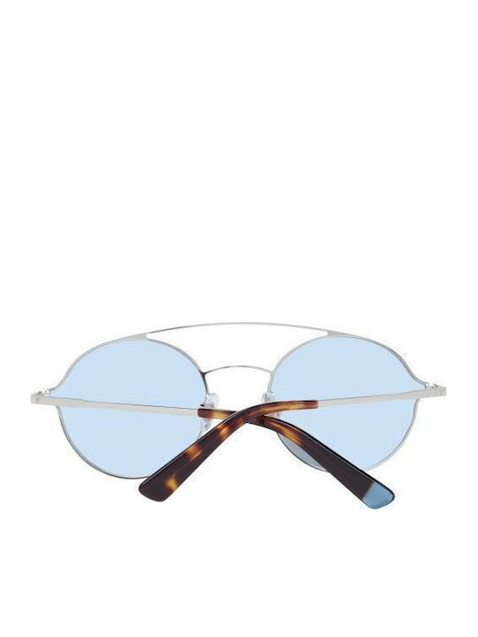 Web Unisex Sunglasses with Gold Metallic Frame and Light Blue Lens WE0220 32X