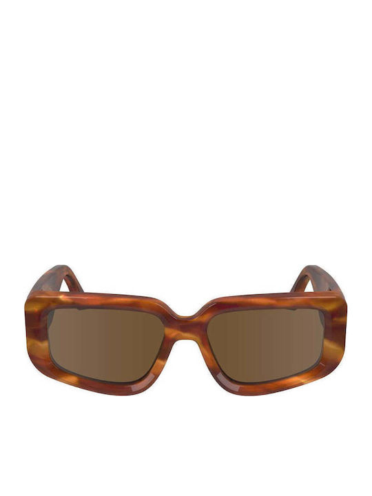 Victoria Beckham Damen Sonnenbrille mit Braun Kunststoff Gestell und Braun Linse