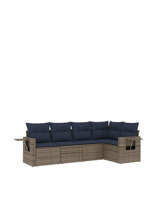 Ecksofa Outdoor Rattan mit Kissen 62x62x69cm